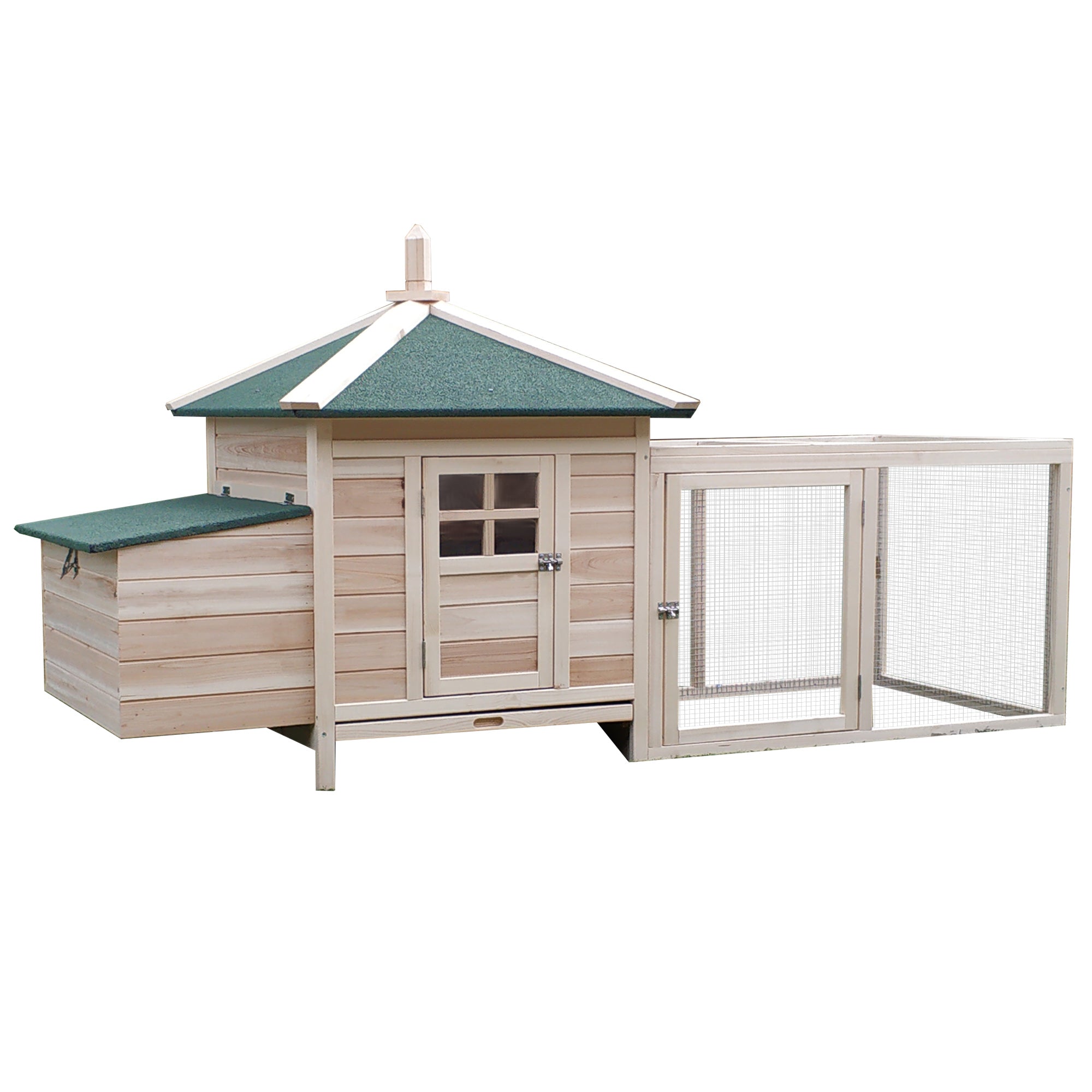 Bantam Chicken Coop with Run, Perches, Nesting Box, Pinewood