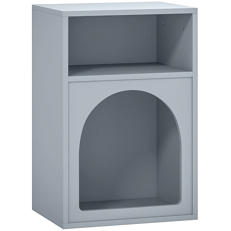 Bedside Table, 2 Open Compartments - Grey