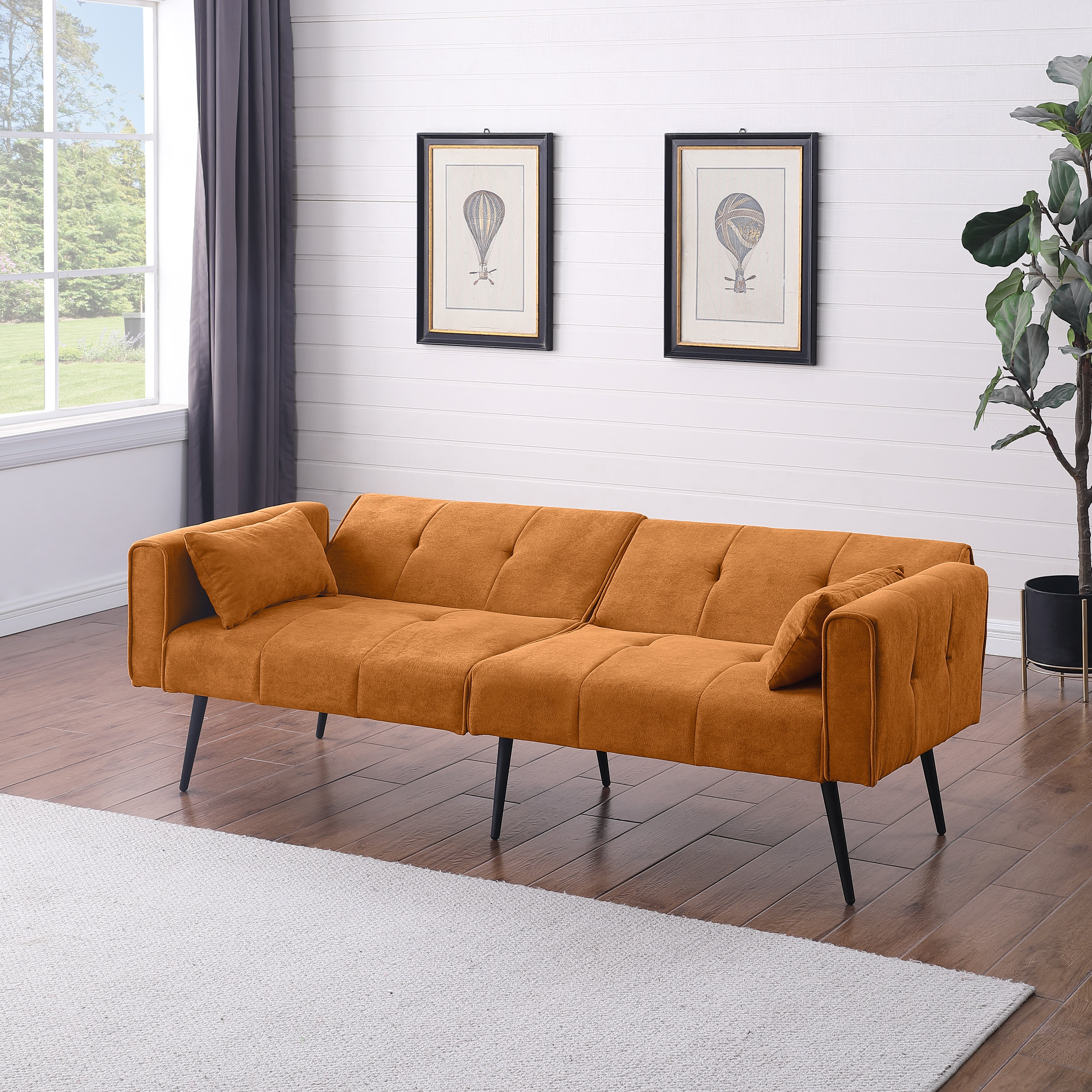 Best Choice Products Futon Sofa Bed Modular Foldable Sleeper 68" Fabric