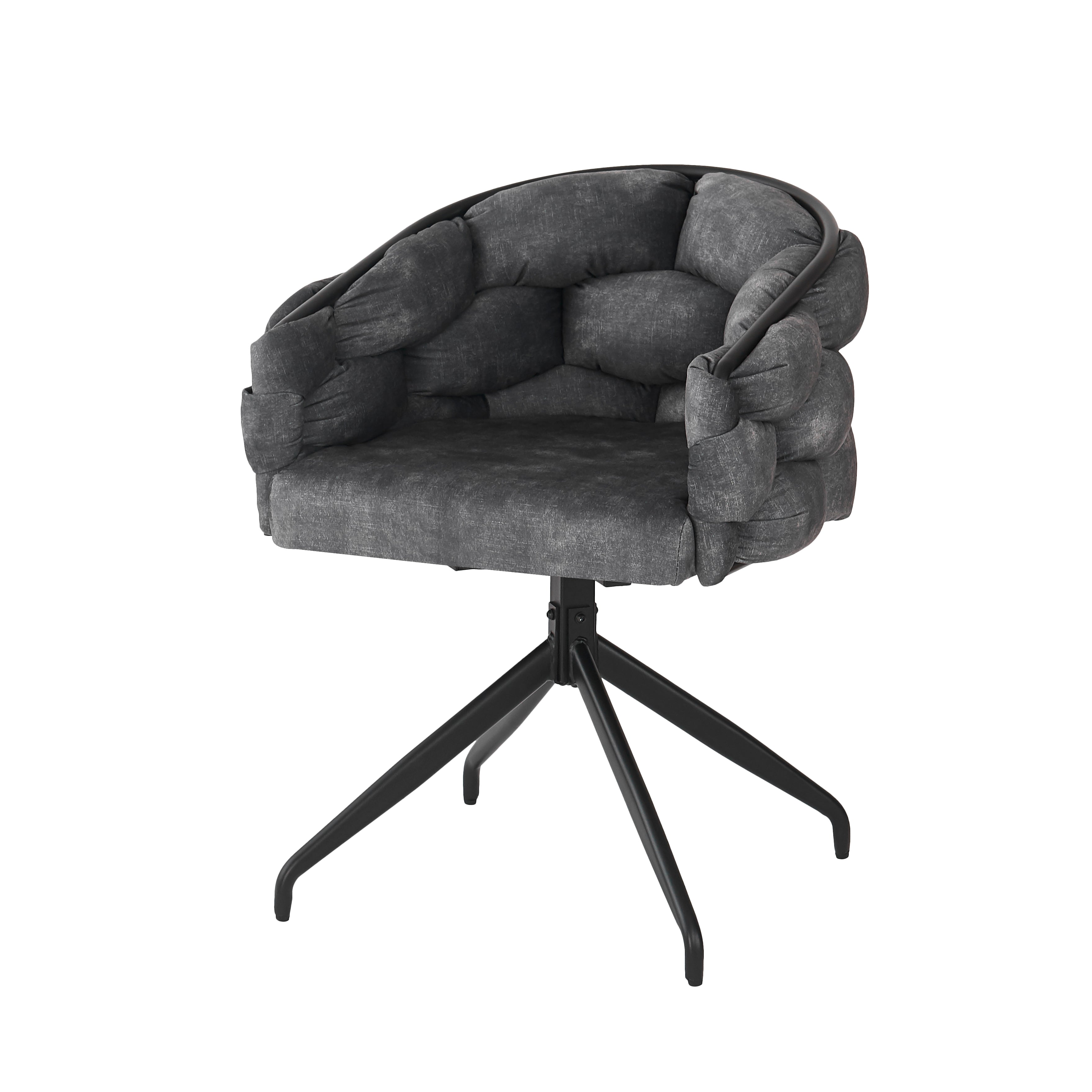 Luxury Velvet Swivel Chairs Set of 2 360° Ergonomic - Grey