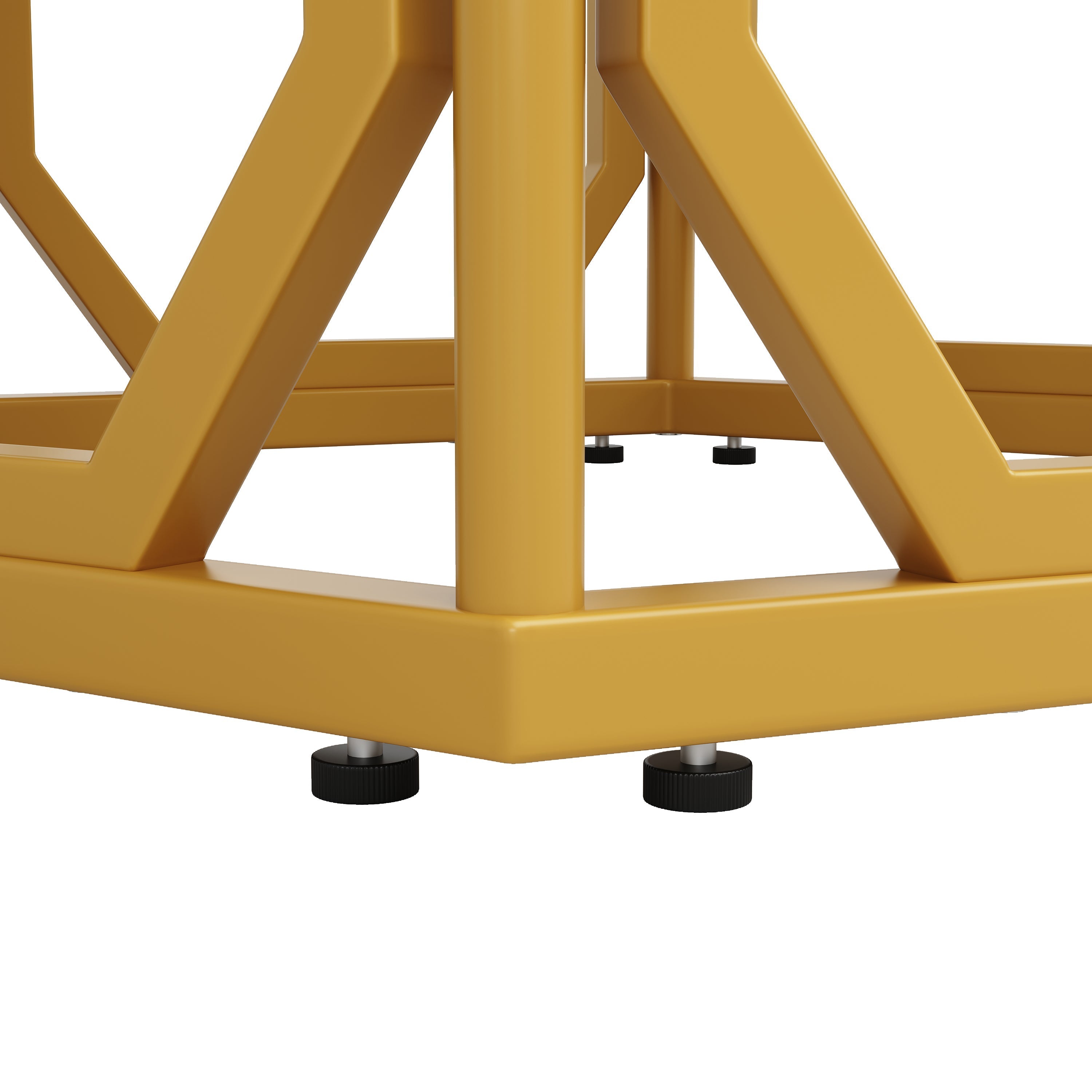 Hexagonal Marble Table Metal Legs - Gold