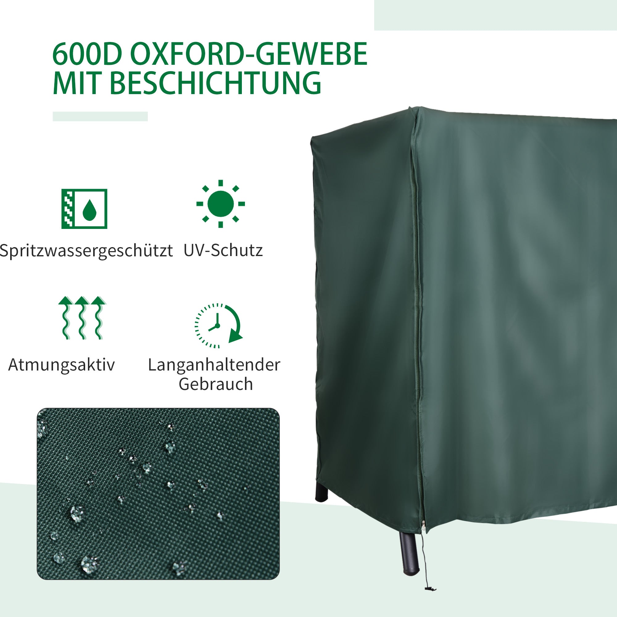 Garden Swing Cover, Waterproof Sun Protection 205x124x164cm, Oxford