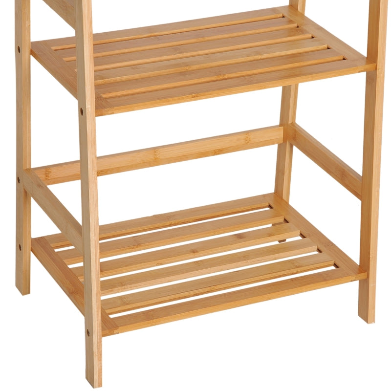 Ladder Bookcase, 4-Tier Bamboo Top, Natural
