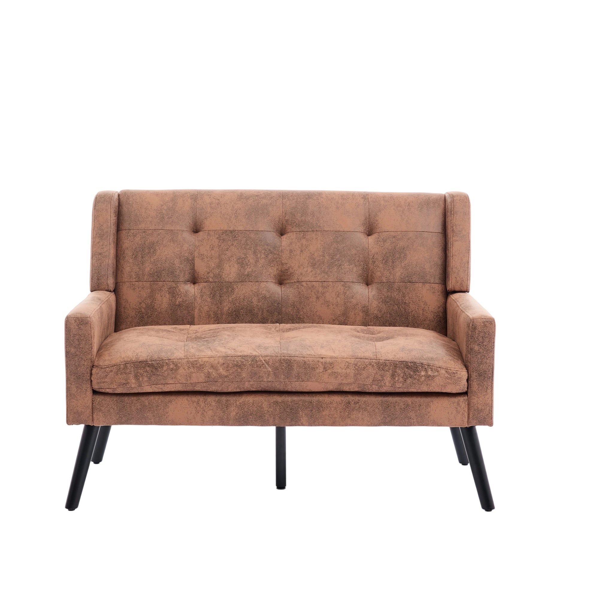 2-Seater Linen Bench with Button Tufting and Solid Wood Legs, Premium Linen