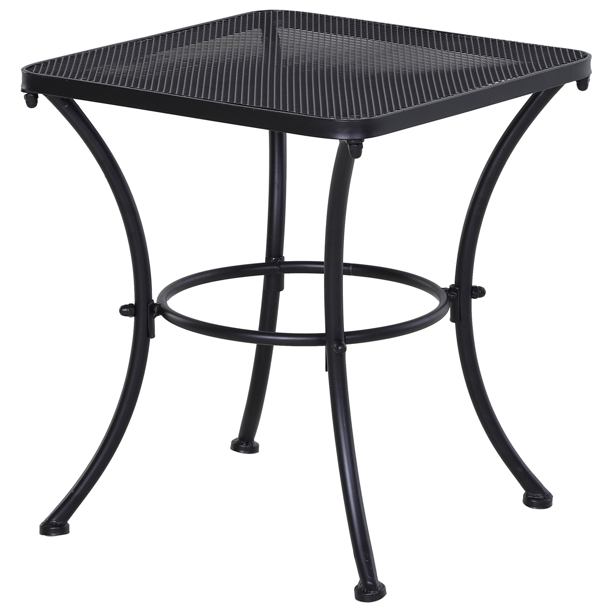Side Table, Garden/Balcony Coffee Table 45x45x50cm, Metal Black