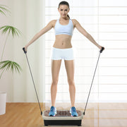 Vibration Plate Fitness Trainer with LED Display, USB Speaker, Training Bands, Remote Control