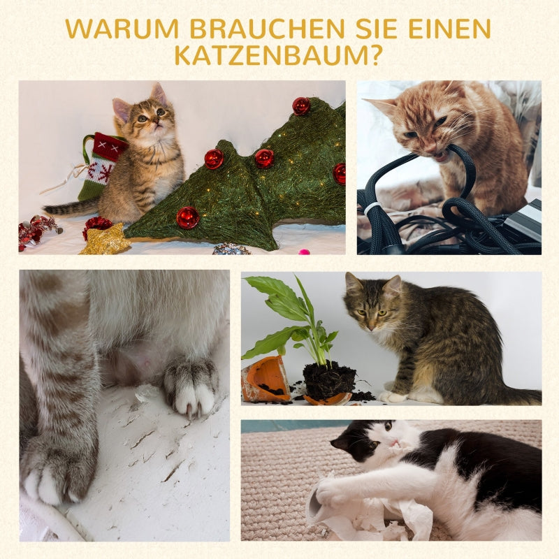 Katzenbaum, Spielbälle Sisalseil Kratzbäume, Grau