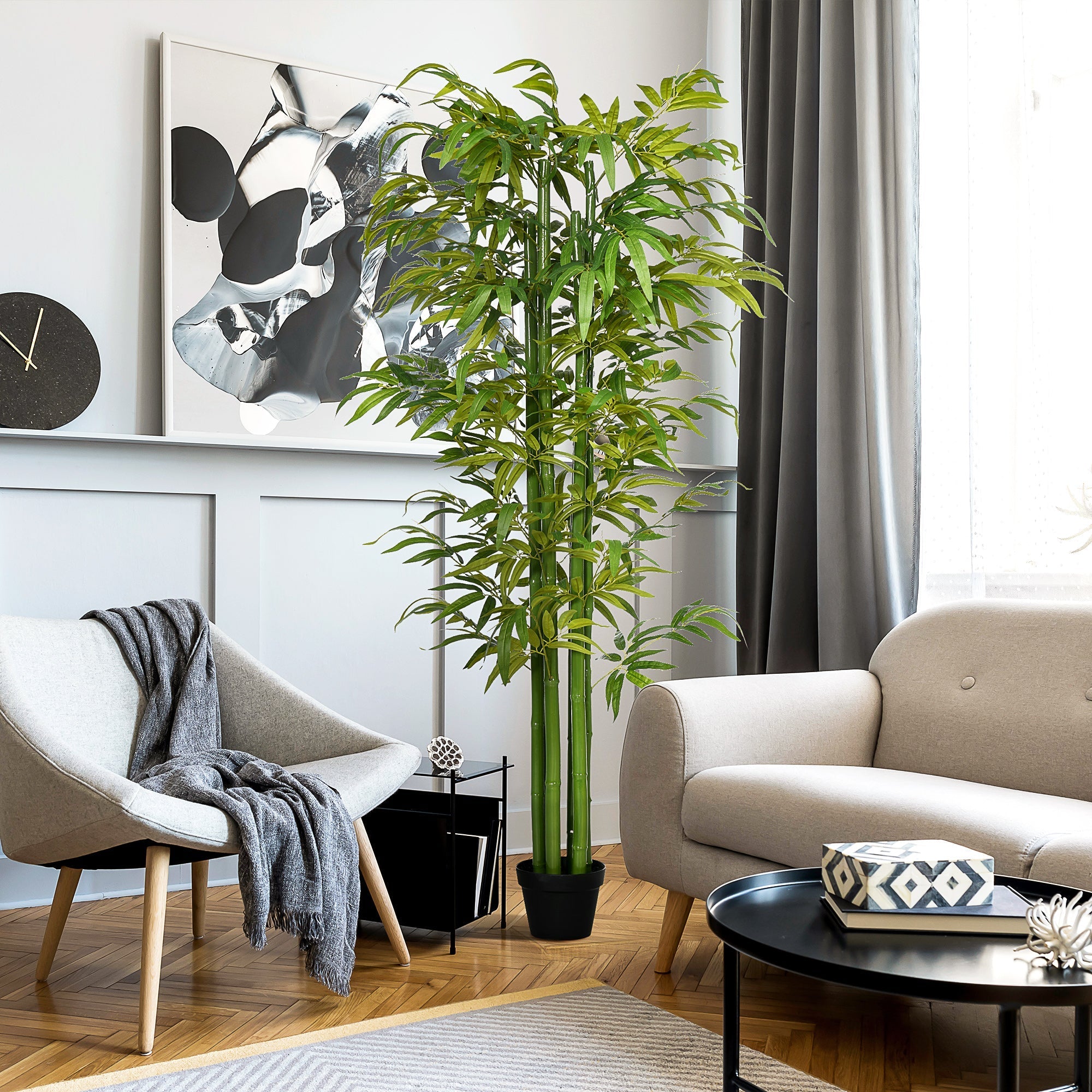 Artificial Plant, Bamboo Tree with Planter, 180cm, Green
