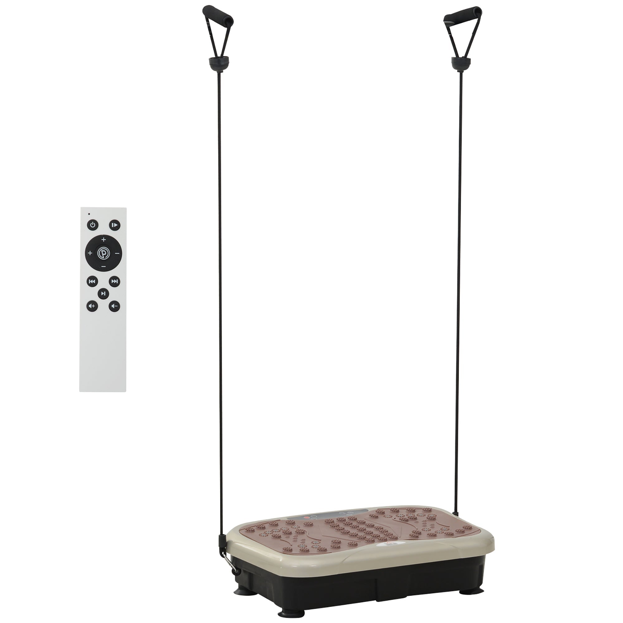 Vibration Plate Fitness Trainer with LED Display, USB Speaker, Training Bands, Remote Control