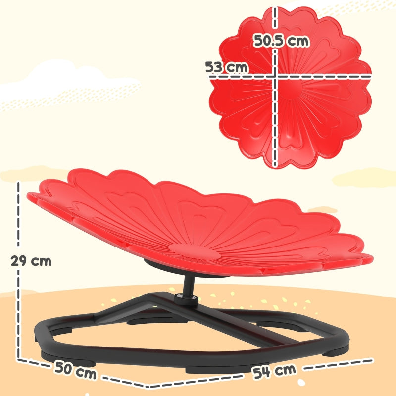 Flower-Shaped Sensory Spinning Chair Non-Slip Base Red