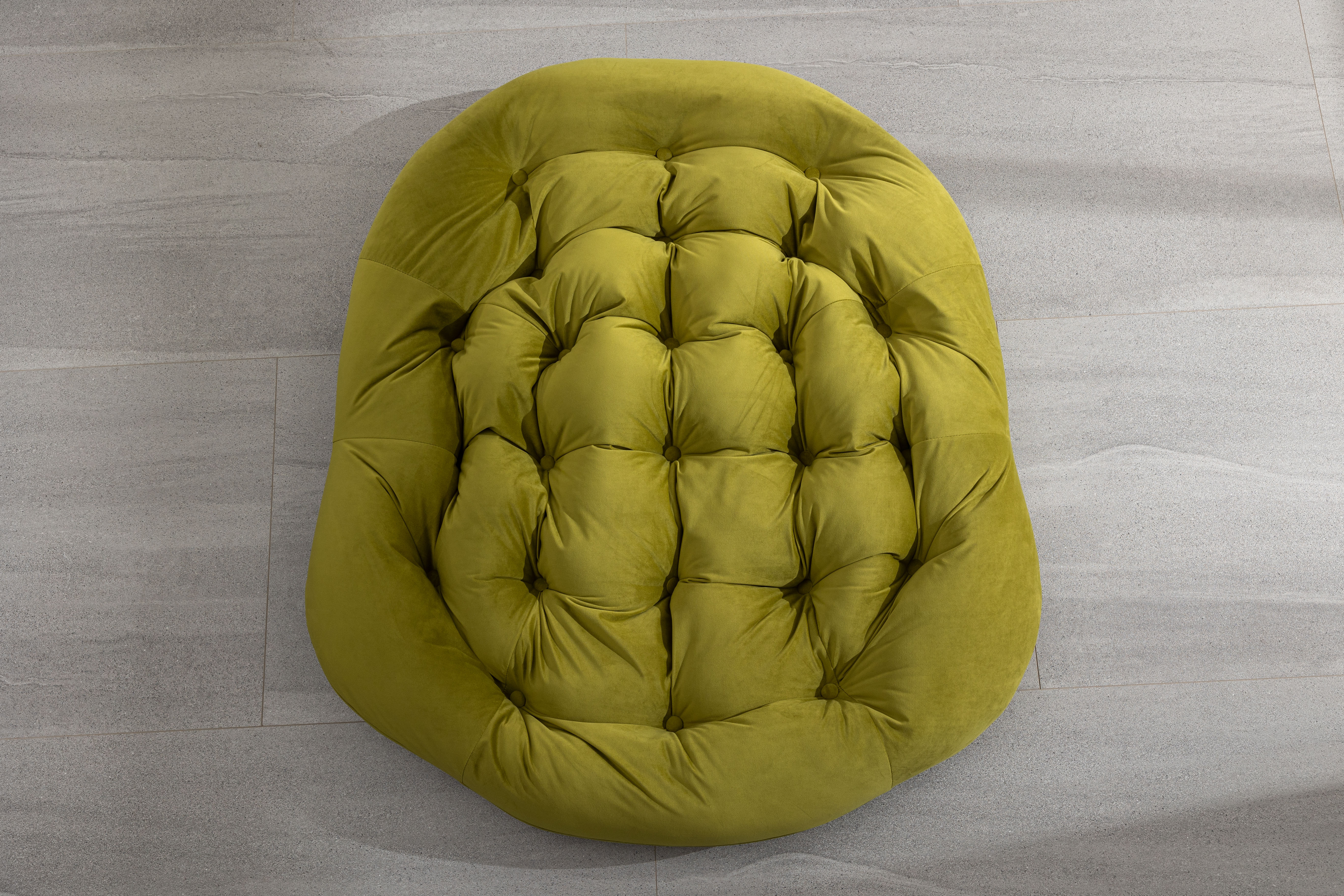 Outdoor Rattan Rocking Chair Padded Cushion Rocker Recliner Olive Green