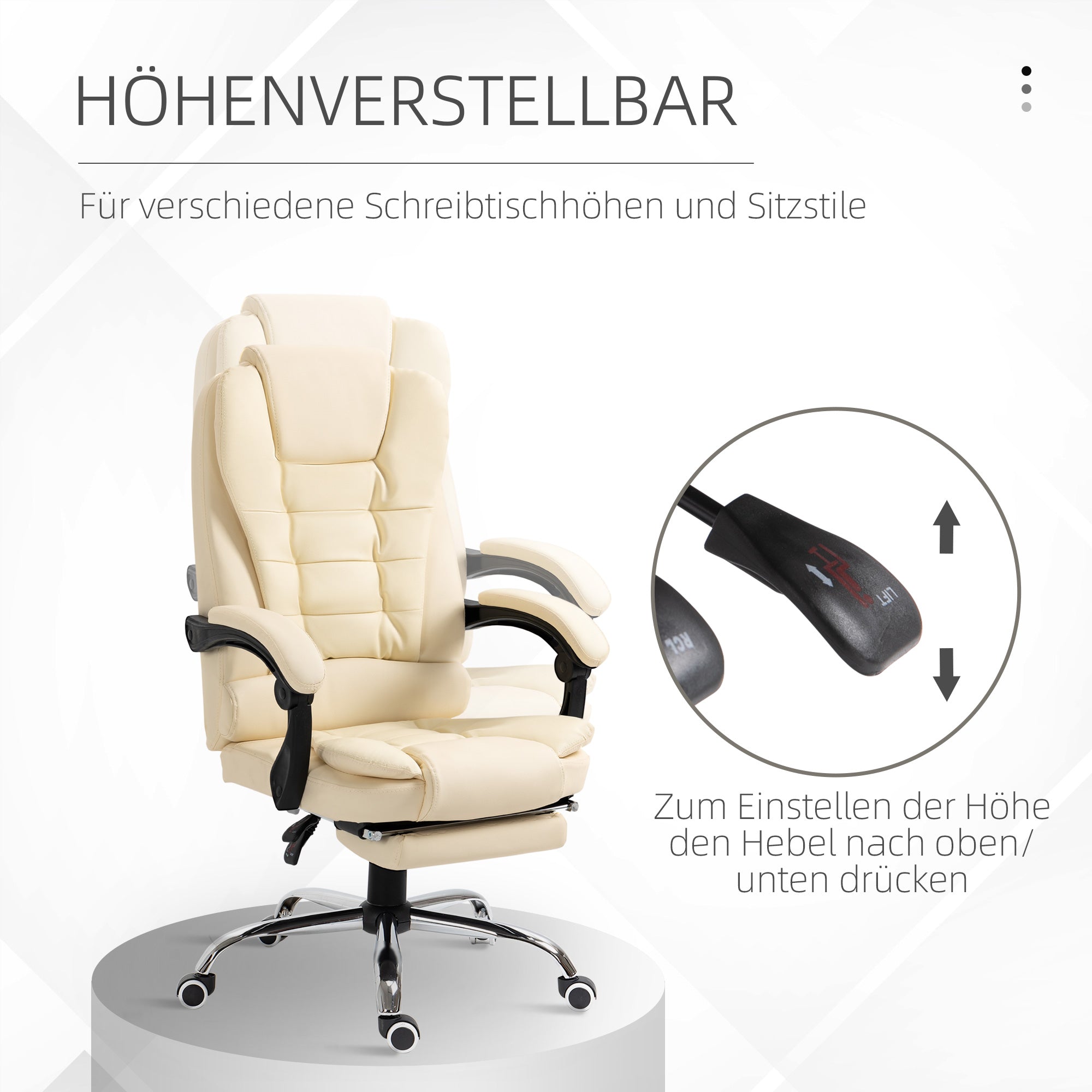 Chefsessel mit Fußstütze, ergonomisch, Kunstleder
