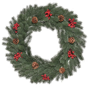 Fir Wreath, Christmas Door Wreath with Eyelet, Green PE