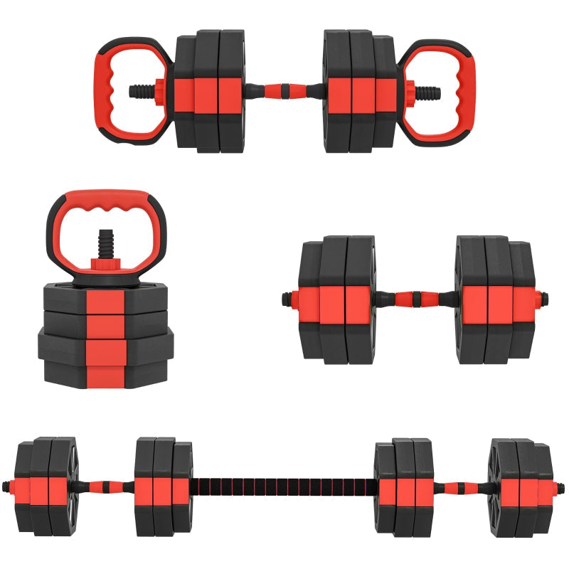 4-in-1 Dumbbell Barbell Set Adjustable 25 kg for Home Strength Training