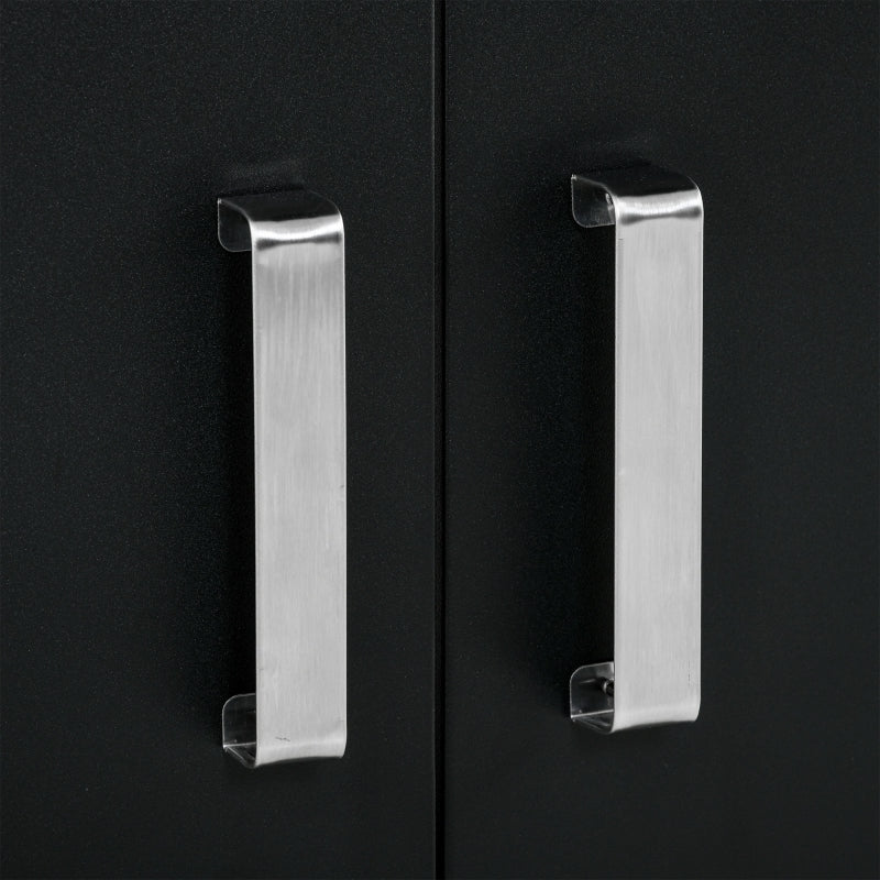 Gas Grill BBQ Cart, Multifunctional with 3 Burners and 1 Side Burner, Steel Black