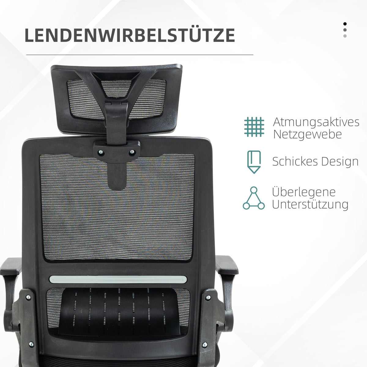 Office Chair Ergonomically Adjustable, Headrest, Armrests, Swivel, Rocking Function