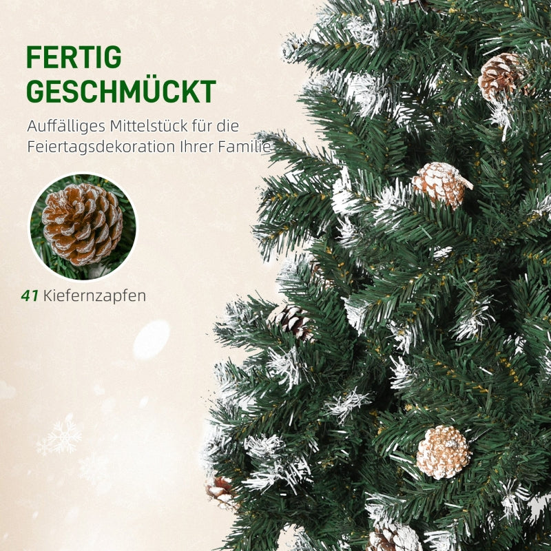 Artificial Christmas Tree, Snowy Tips, Fireproof, 150 cm