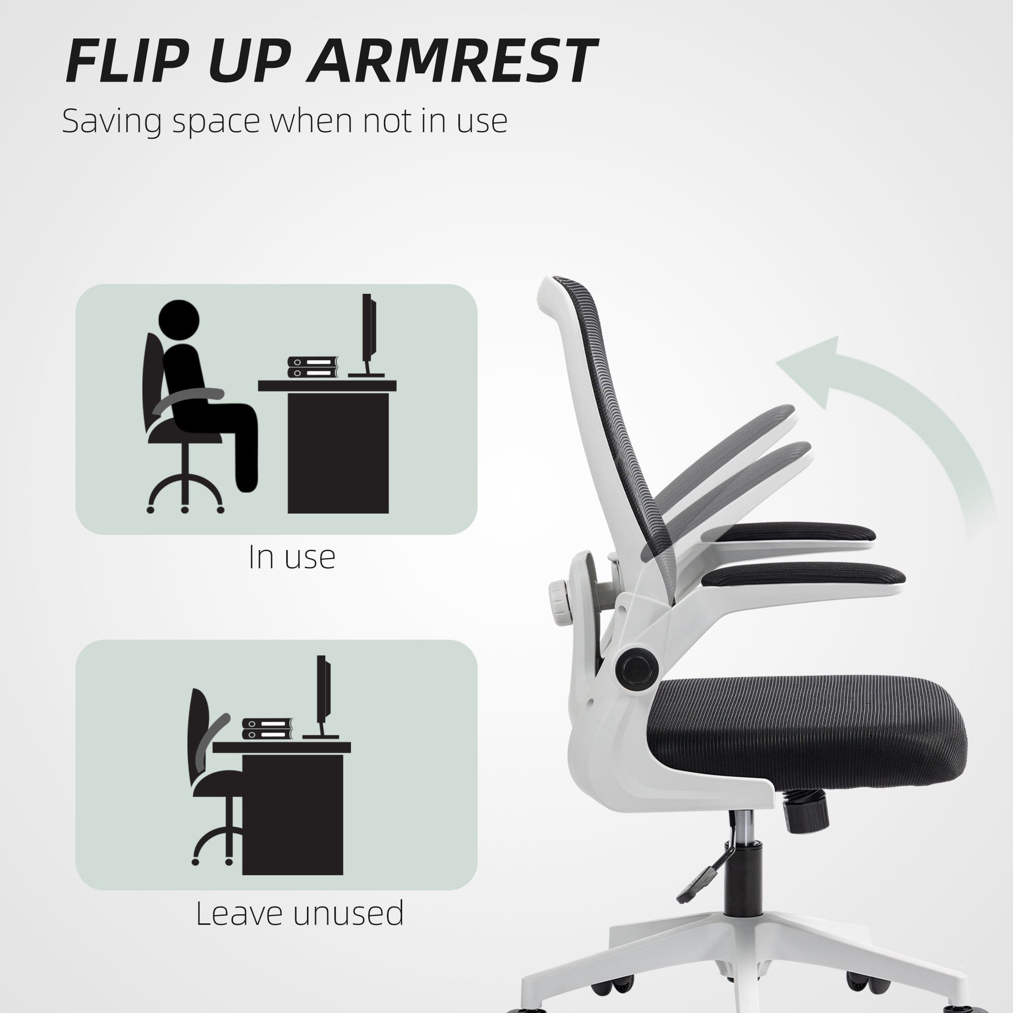 Mesh Back Office Chair, Adjustable Swivel, Black