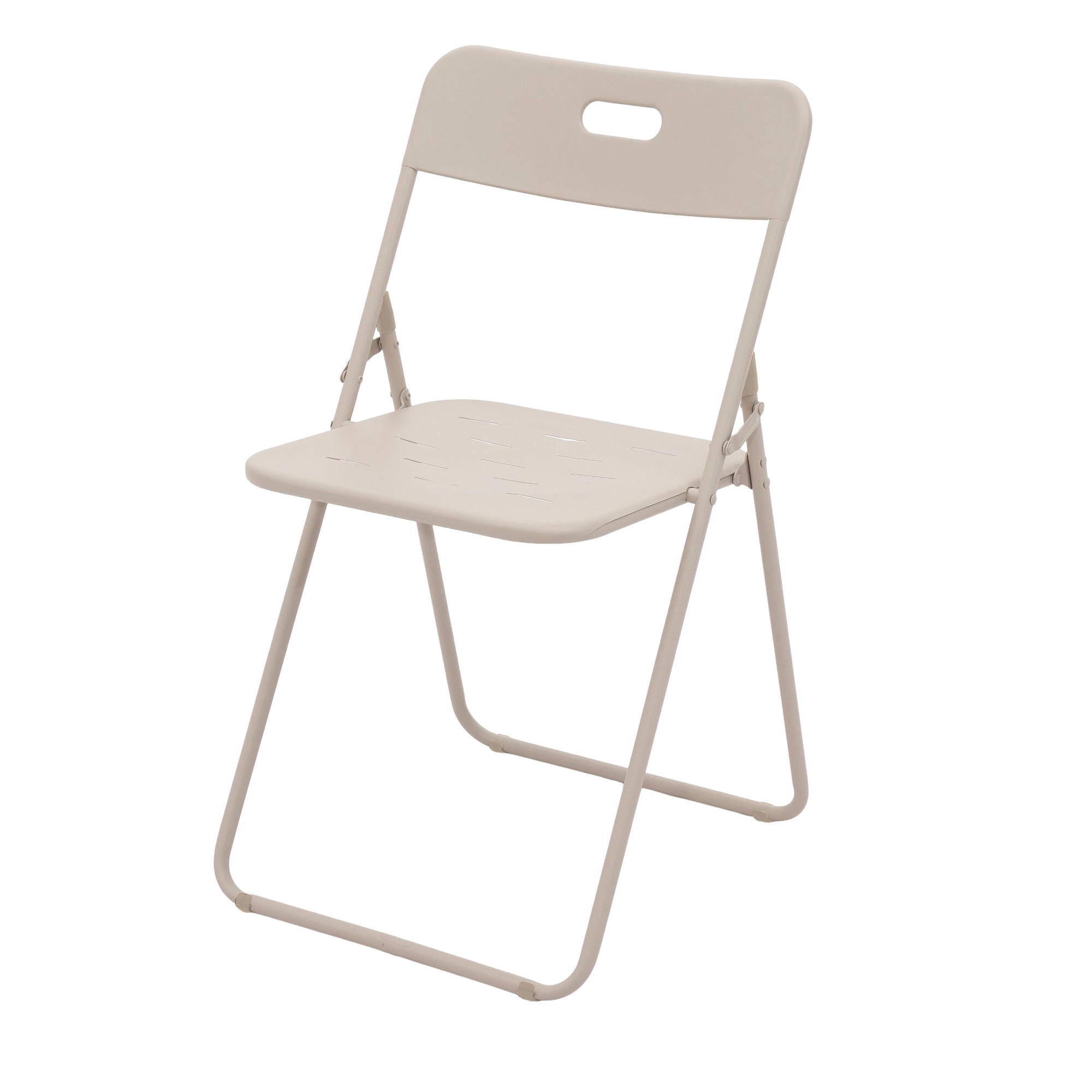 Outdoor 3-Piece Foldable Bistro Set, Weather-Resistant Patio Conversation Set with 2 Chairs and 1 Table, Beige Metal