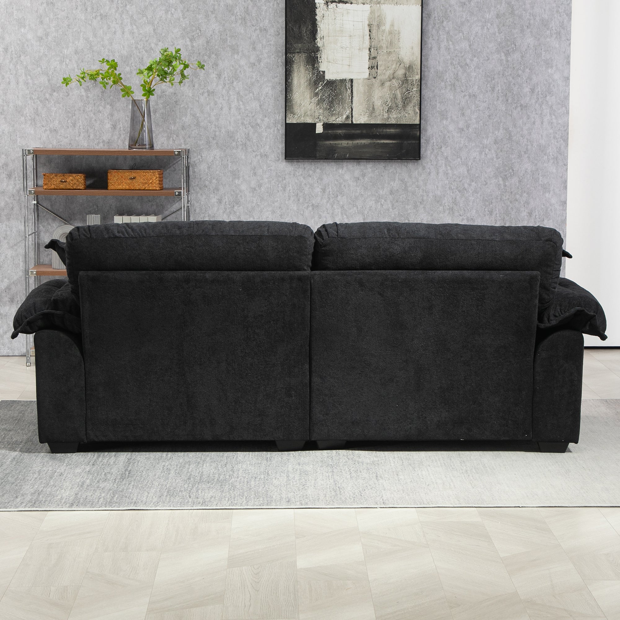 Two-Seater Sofa with Double Layer Cushions and Pocket Springs, 213 cm Chenille