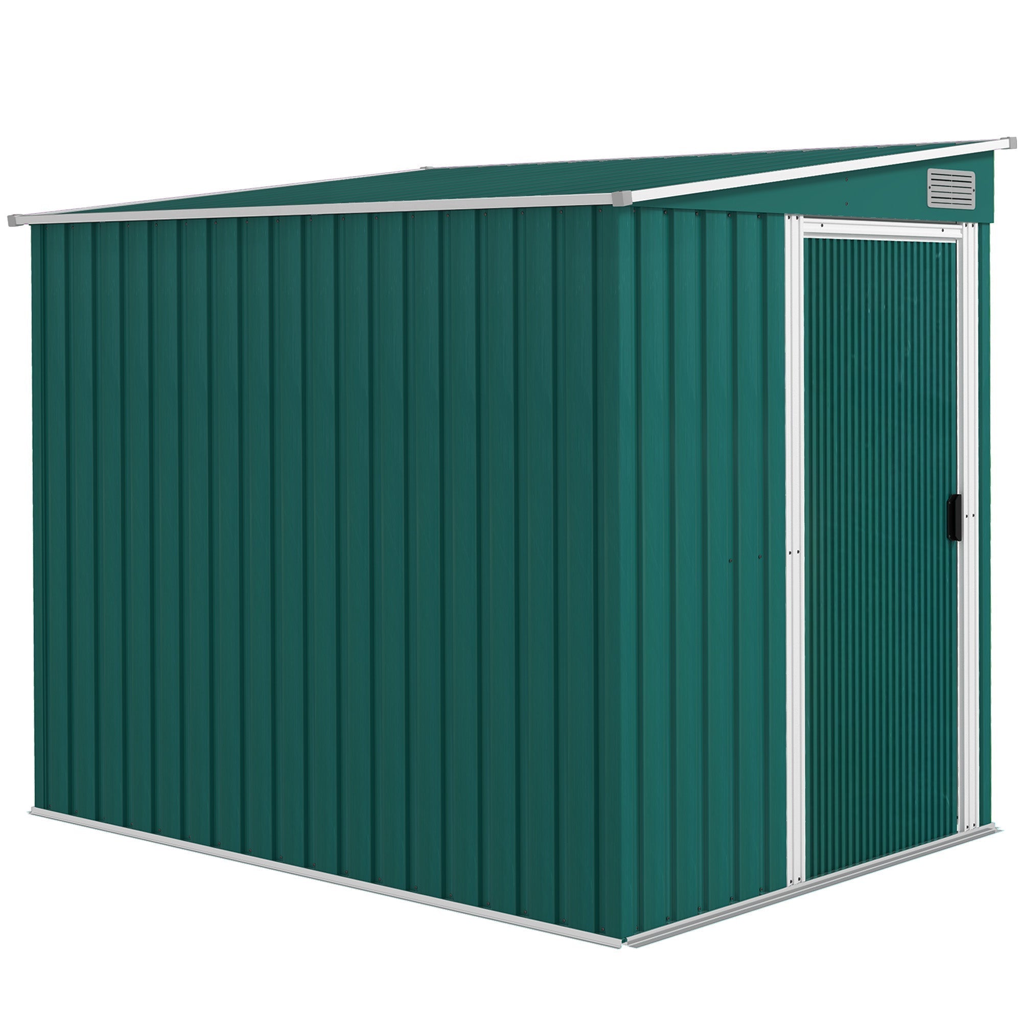 Shed 7 x 5ft Sliding Door Galvanised Metal - Green