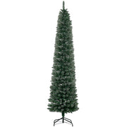 Artificial Snow Dipped Christmas Tree 7.5FT Pencil with Foldable Stand, Green