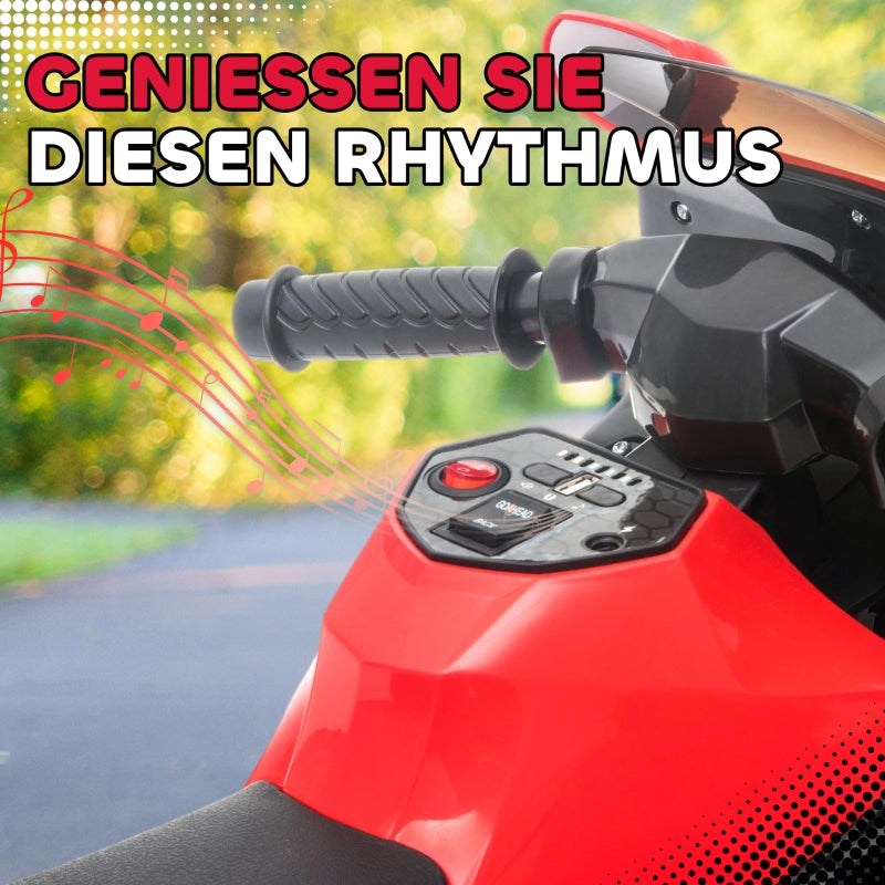 Electric Motorcycle for Children with Horn, Headlight and Music, 2.5 km/h, Red