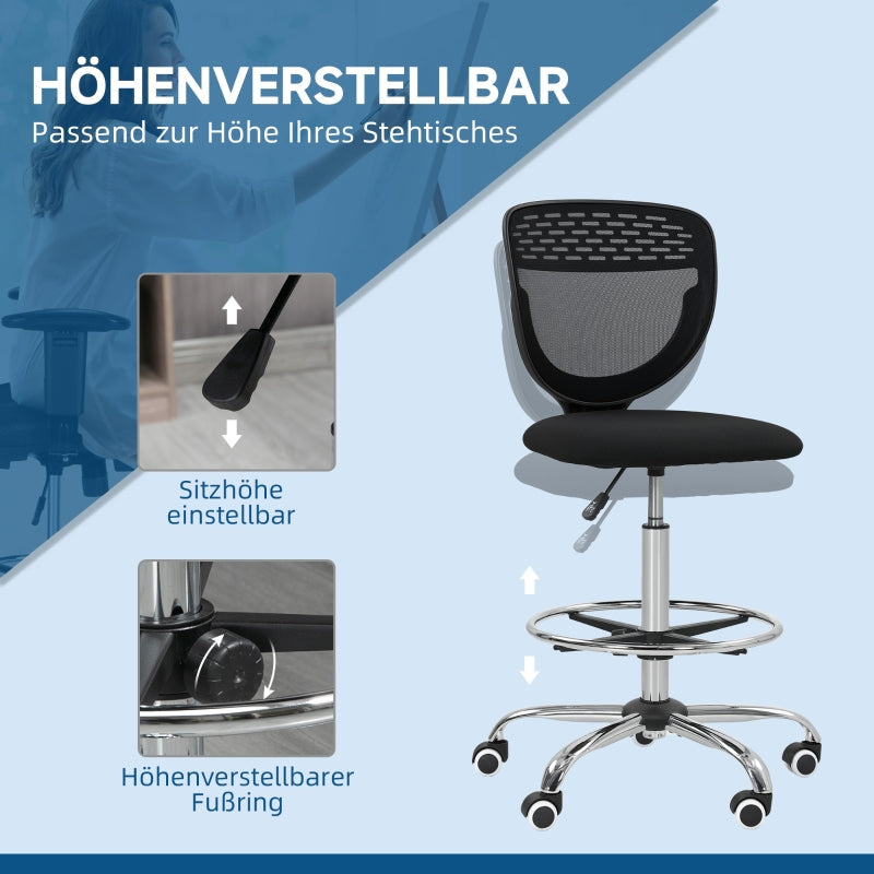 Vinsetto Office Chair, Height-Adjustable Upholstered, Black