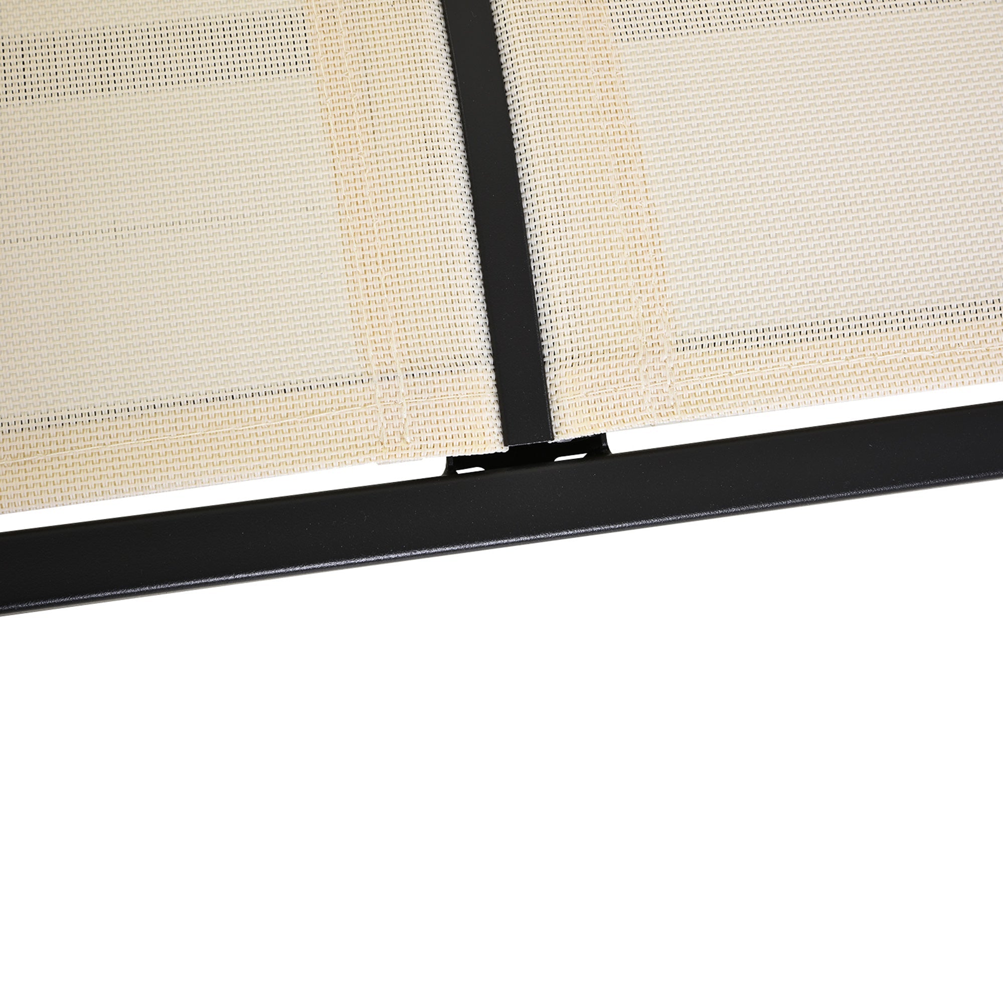 Rocking Chair 2-Seater Garden Swing Park Bench Metal, Black and Beige