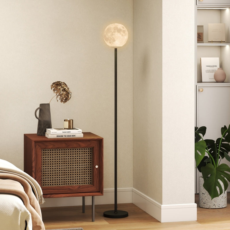 Floor Lamp Moon-Shade, Foot Switch, 3 Color Temperatures, Metal Black