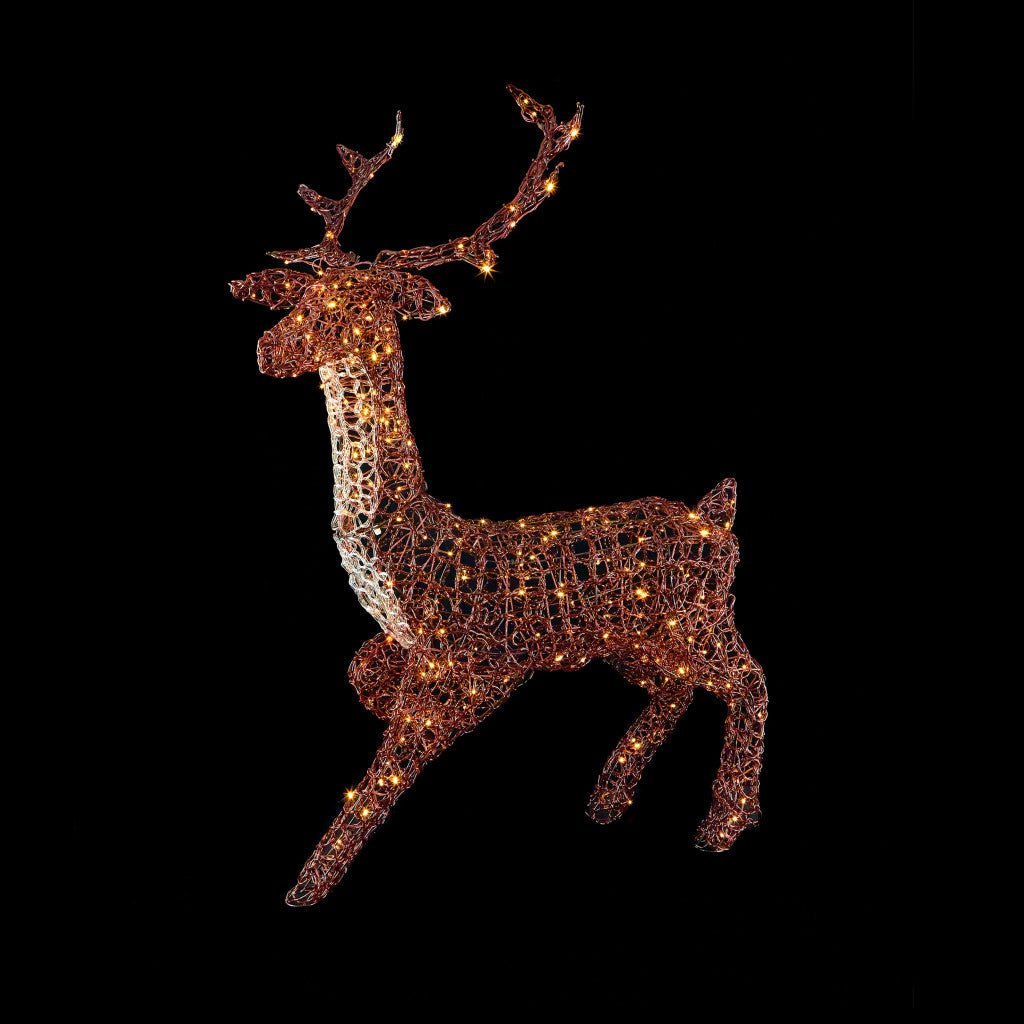 1.4m Soft Acrylic Stag Full Colour with 300L Twinkling Warm White LEDs - Rathwood Store