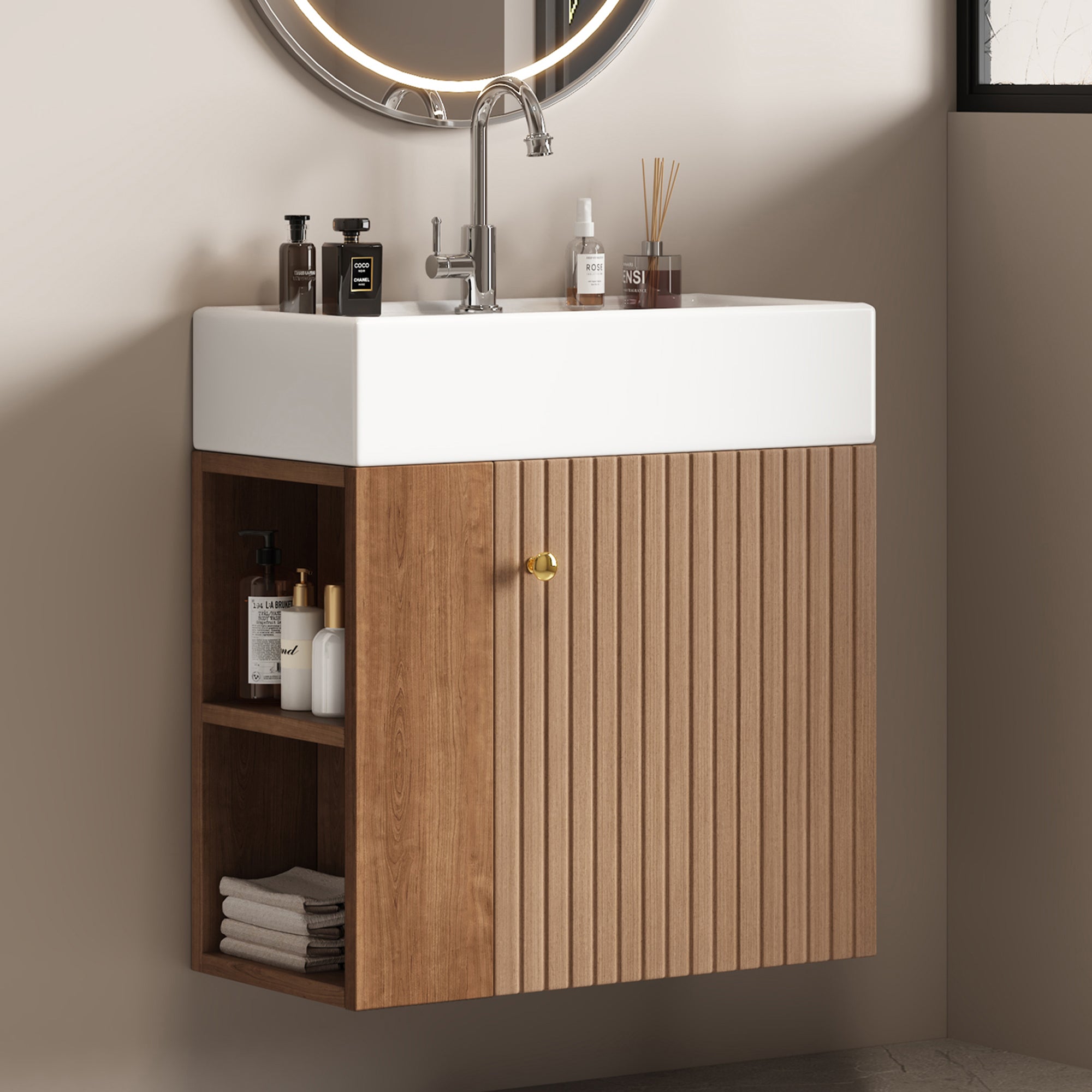 Bathroom Furniture Washbasin, 55cm Vanity Unit, Hanging, White