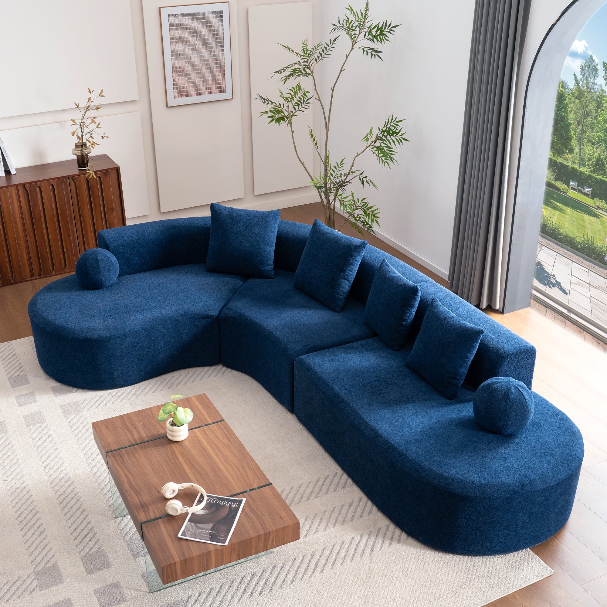 Cloud Sofa, Large L-Tier Arched Plush Design