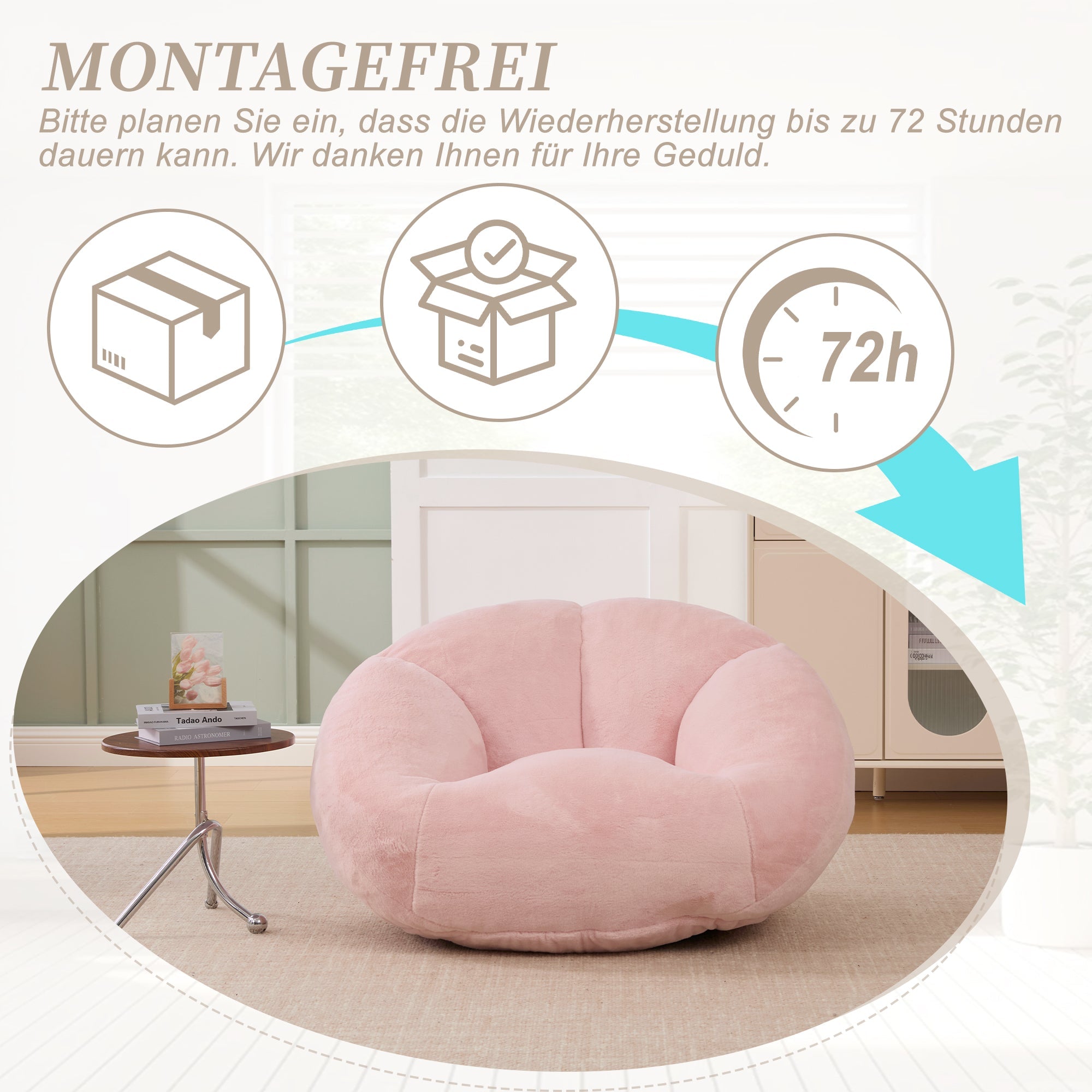 Beanbag Sofa Soft Plush Non-slip No Assembly Required