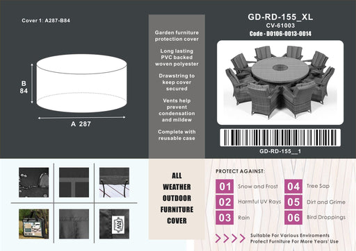 155cm Round Cover - Rathwood Store
