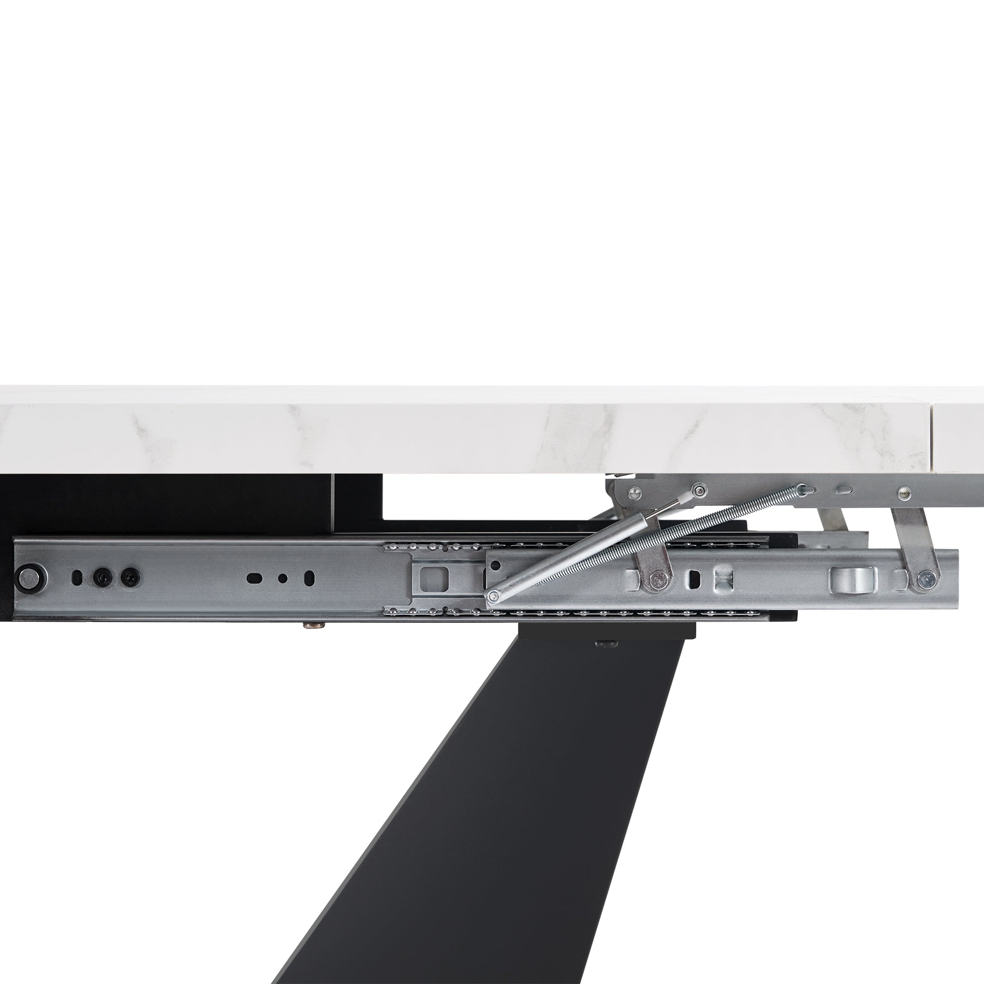 Telescopic Dining Table Extendable Space-Saving Kitchen Table 99-159cm White