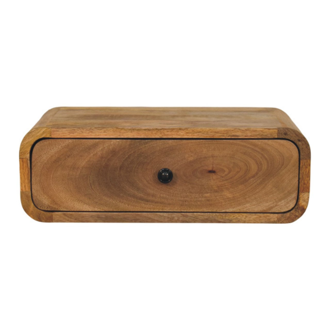 Avora Wall-Mounted 1 Drawer Nightstand, Solid Wood Brown
