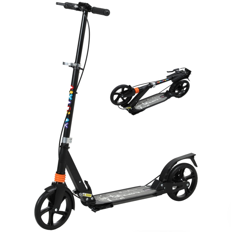 Children's Scooter with Adjustable Handlebars and Foldable Frame, Black