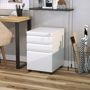 3 Drawer Filing Cabinet, Anti-tilt Mobile Storage for Letter/A4/Legal, White Metal