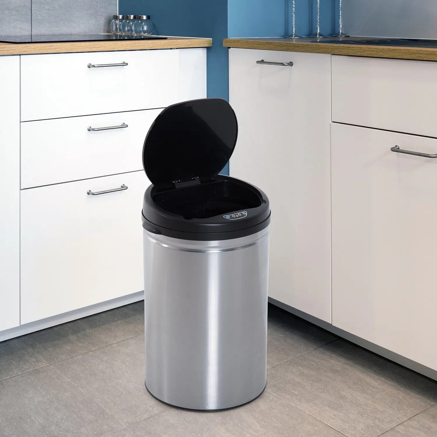 Automatic Sensor Trash Can/Bin, Round 30L IR Sensor, Stainless Steel