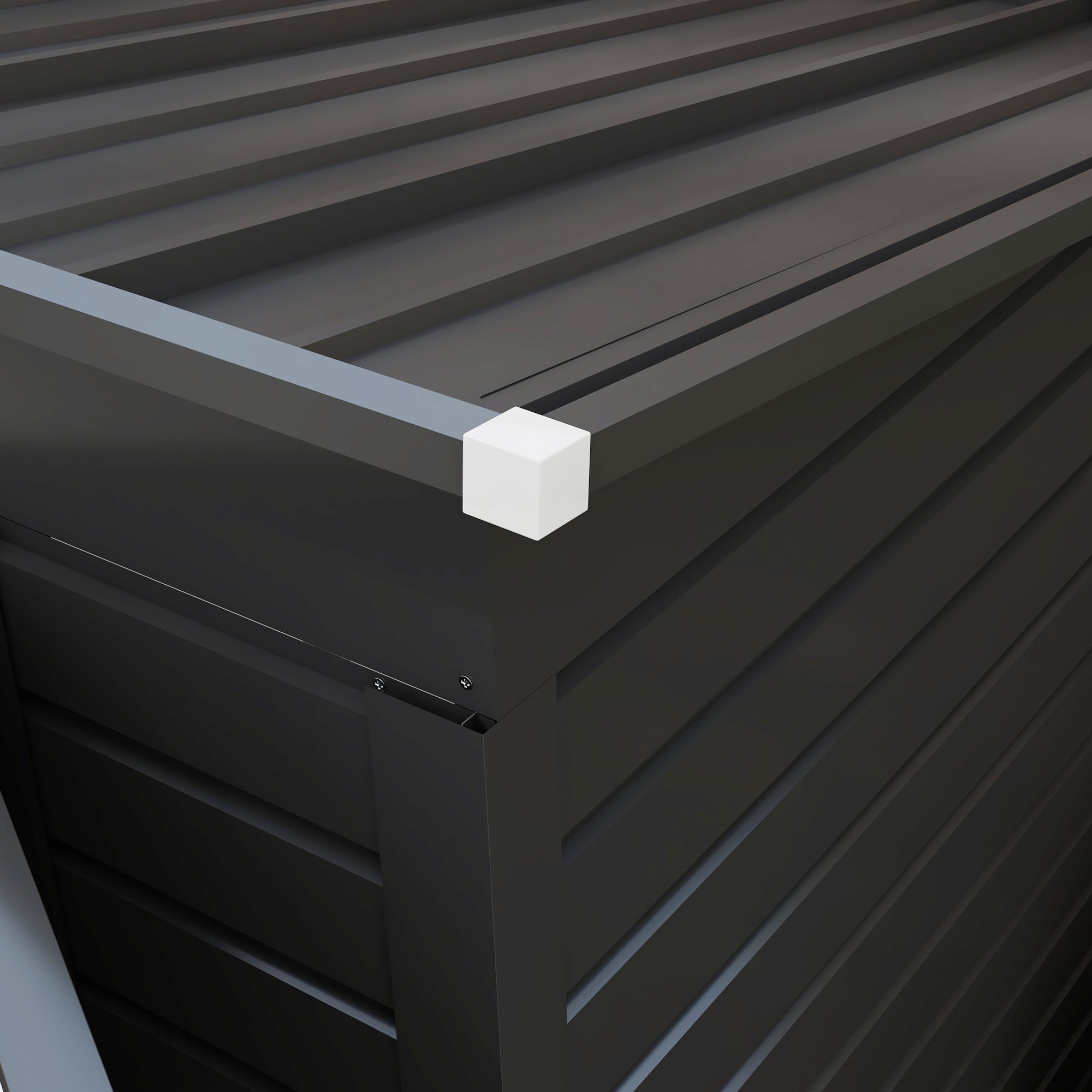 Galvanised Steel Shed, 3.7 x 7.9ft with Latched Door and Padlock - Grey