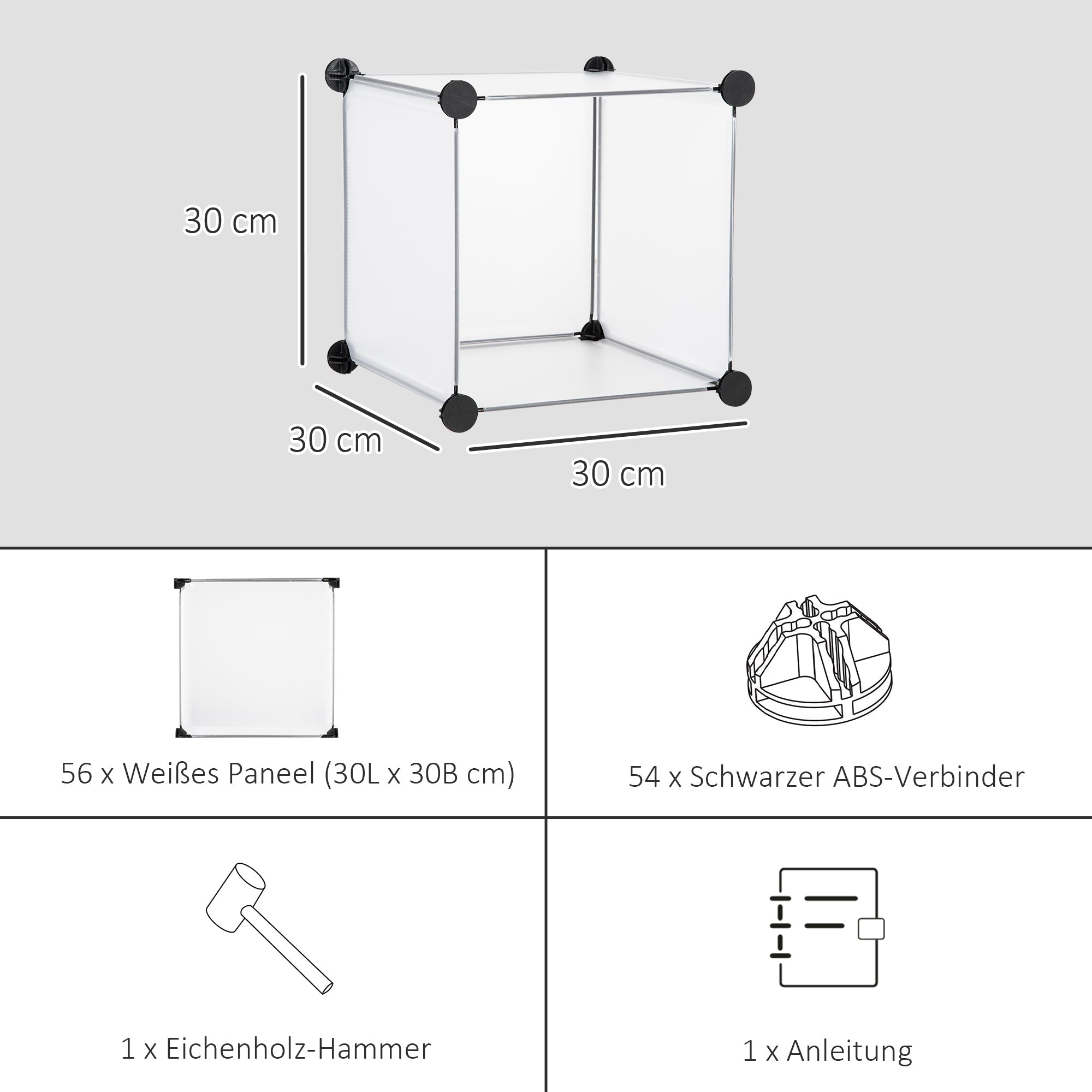 DIY Cube Shelving System 16 Cube Storage Boxes Plastic White