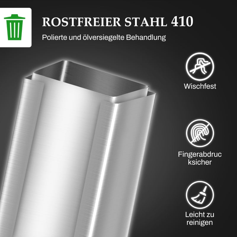 Mülleimer 20L Tretmülleimer mit Deckel, Edelstahl