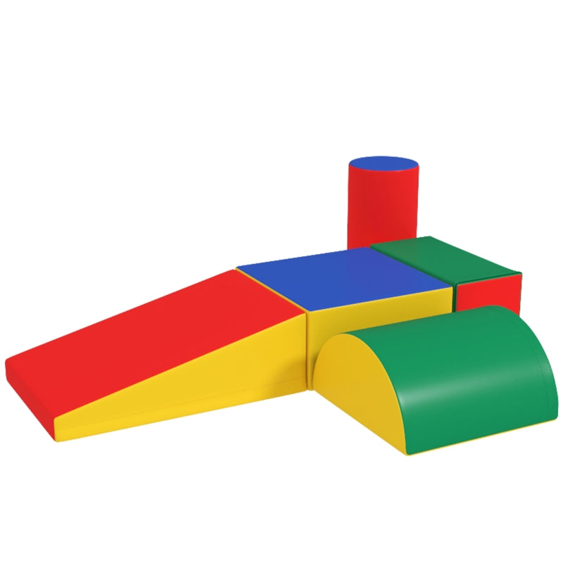 Soft Building Blocks for Climbing and Crawling, Various Shapes, Multicolored Faux Leather