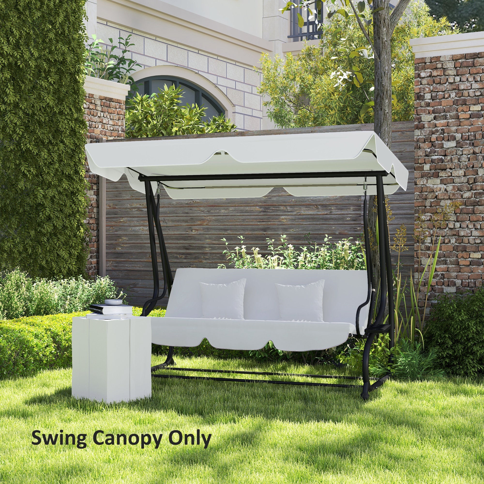 Swing Chair Canopy Replacement 145x200cm Light Grey Polyester