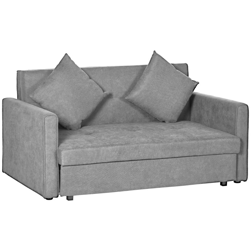 2 Seater Sofa Bed Convertible Settee with Hidden Storage, Velvet Grey