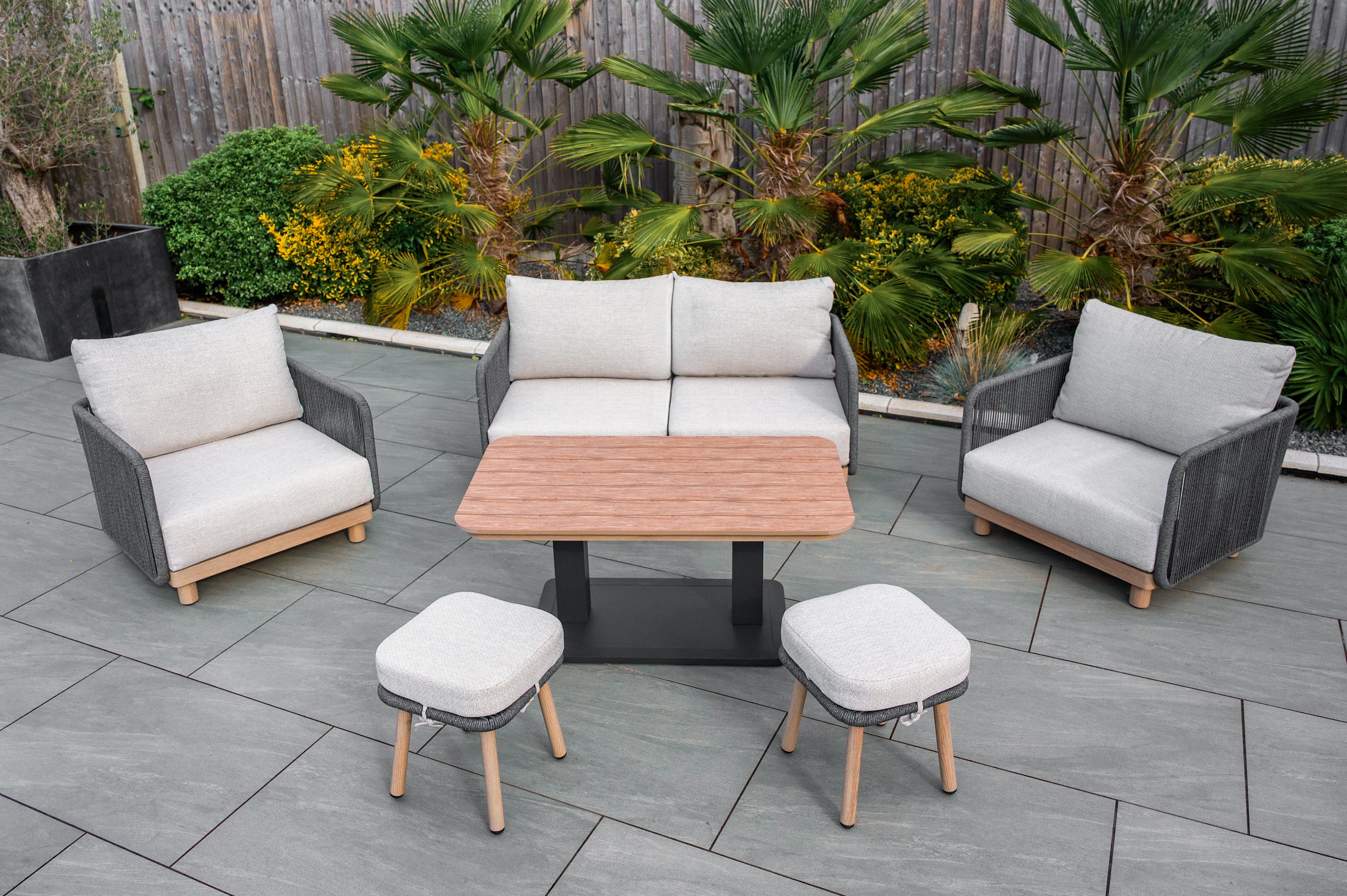 Buxton - Rope Weave Sofa Set with Piller Coffee Table