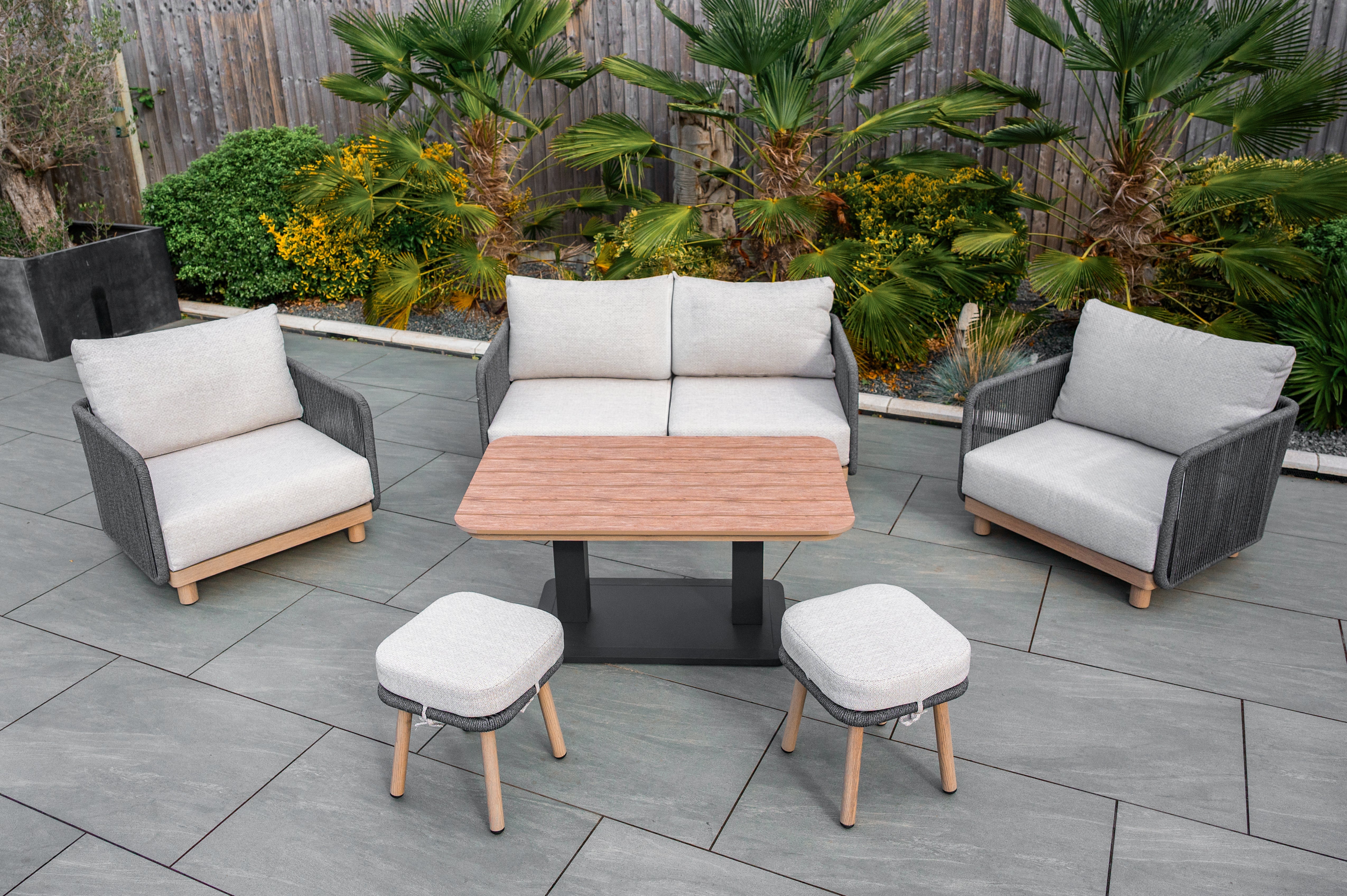 Buxton - Rope Weave Sofa Set with Piller Coffee Table