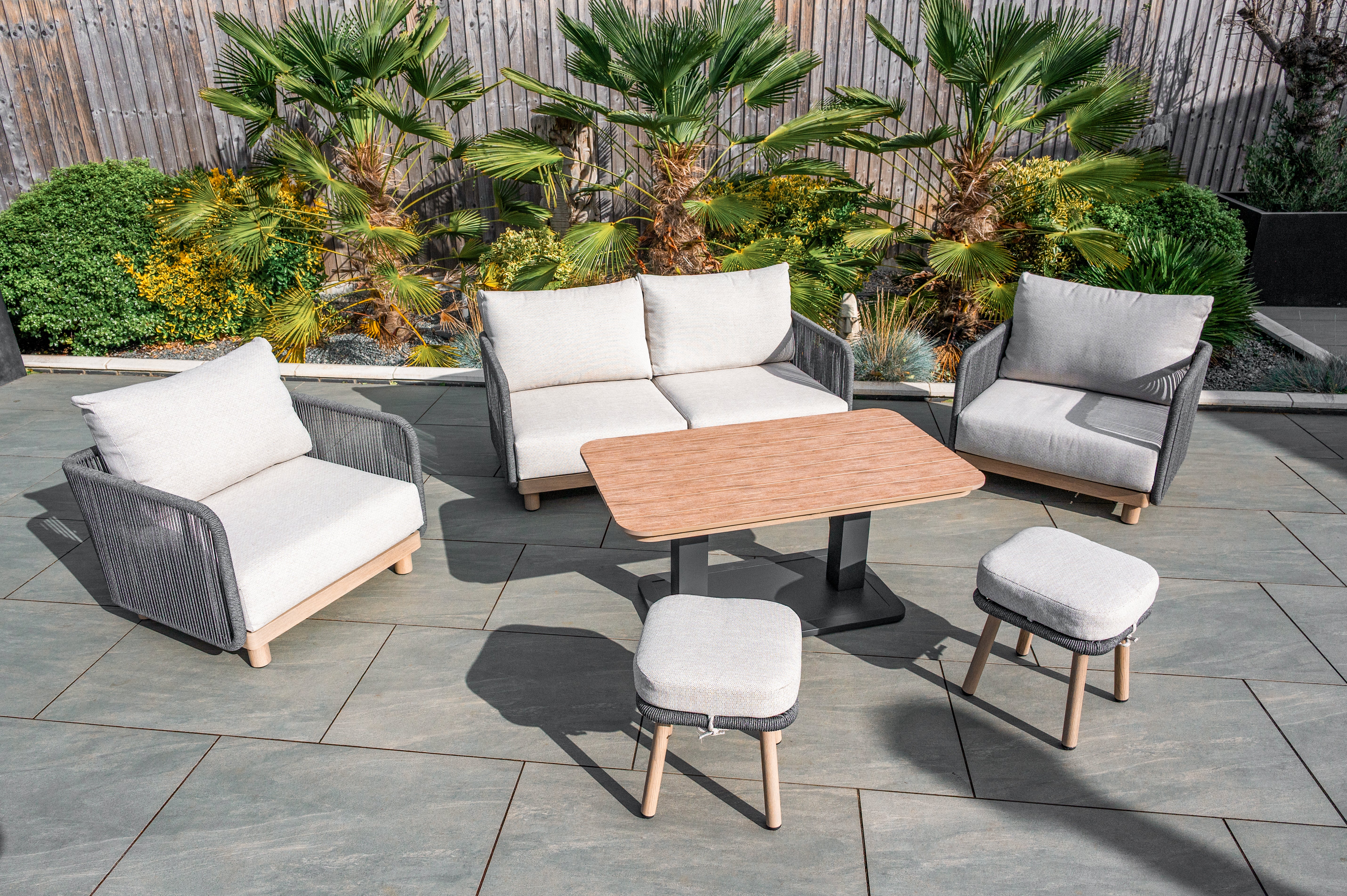 Buxton - Rope Weave Sofa Set with Piller Coffee Table