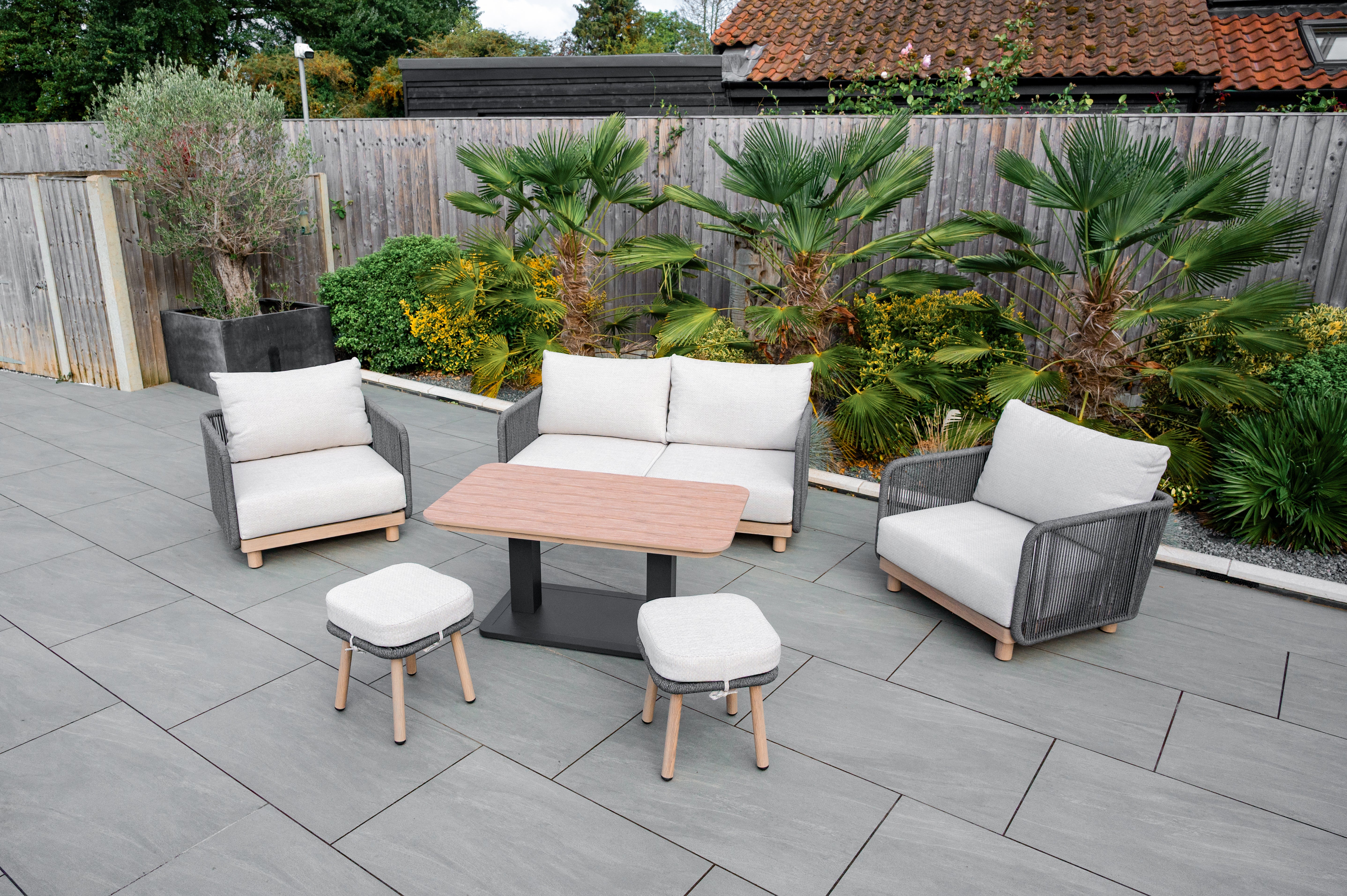 Buxton - Rope Weave Sofa Set with Piller Coffee Table